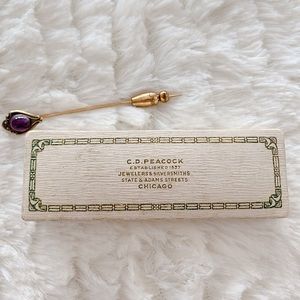 C.D. Peacock Antique Amethyst Lapel Stick Pin